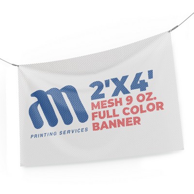 Mesh Banner 2'x4' 9 Oz. Full Color