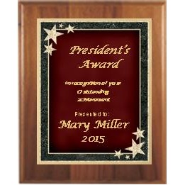 Cherry Plaque 7" x 9" - Red/Gold 5" x 7" Starburst Plate