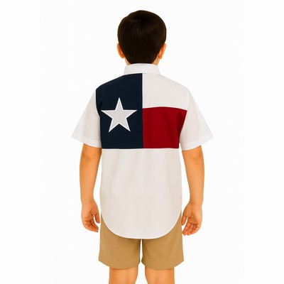 Youth Texas Flag Short Sleeve Fishing Shirt