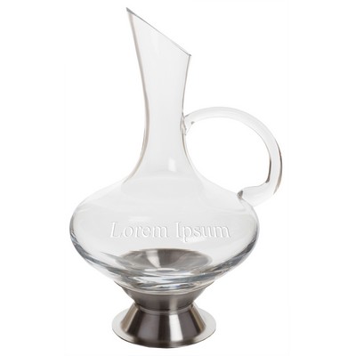 2 Qt. Virtual Orbital Decanter w/Handle & Silver Plated Base