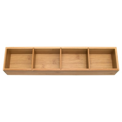 Bamboo 4 Part Drawer Organizer w/ Removable Dividers
