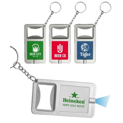 Union Printed - Bottle Opener With LED Flashlight Keychain - 1-Color Logo