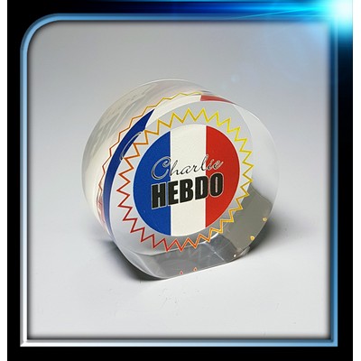 Lucite Round Award w/Flat Bottom (2" Diameter x 7/8")