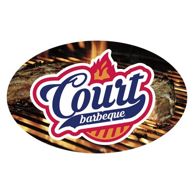 Oval Sticker | 5" x 8" | White Vinyl | Ultra Removable Adh Back | Digital