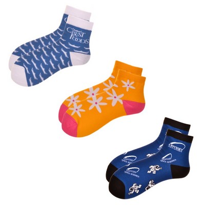 Custom Quarter Crew Socks - Up to 6 Pantone Matched Colors
