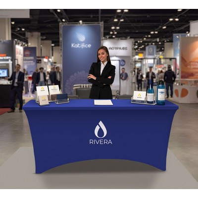 Stretch Table Cover - 4Sided with Zipper Back - Sleek Fit (8' x 2.5')