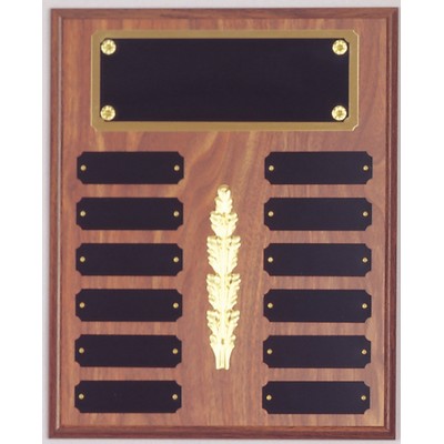 Walnut Perpetual Plaque, 10 1/2 x 13", 12 plates