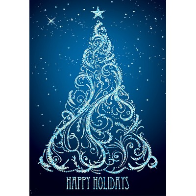 Prismatic Silver Foil Artistic Christmas Tree