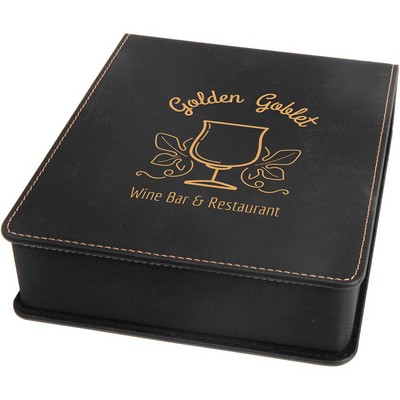 Black/Gold Leatherette 3-Piece Wine Tool Set