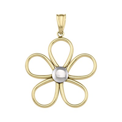 10K Flower Fashion Pendant - Gold