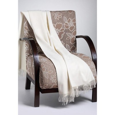 Ivory White Alpaca Throw Blanket