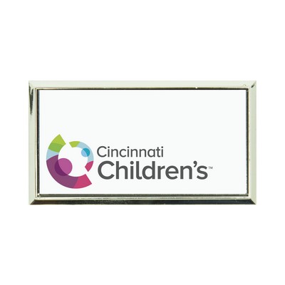 Plastic Framed Badges Square Corners - No Personalization 1.5"X3" (UV Inkjet)