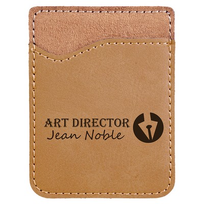 Leatherette Phone Wallet (Light Brown)