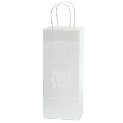 White Kraft Vino Paper Shopping Bag (5¼"x3¼"x13")