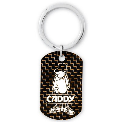 Pure Carbon Fiber Dog Tag w/Key Ring (1 ¾" x 1 1/16"x 1½Mm)