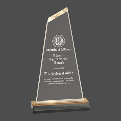 Gold Reflection Optima Acrylic Award w/4½" Gold Mirror Base