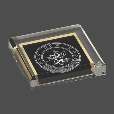 Black Acrylic Paperweight (3¾"x3¾")