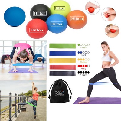 iBank ® Exercise Massage Ball + Fitness Resistance Bands