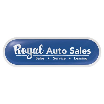 Domed Decal | Rectangle | 1 3/4" x 5 3/4" | Chrome Poly