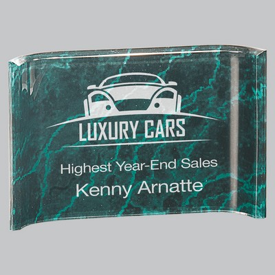 Green Marbleized Acrylic Crescent Award (6" x 4")