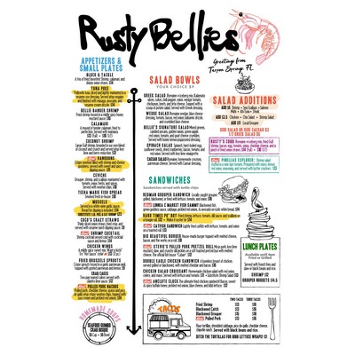 Menu, 11" x 17", 16pt, full color