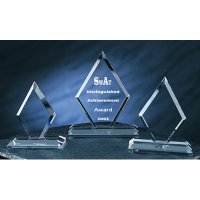 Rhombus Award optical crystal award/trophy.8"H