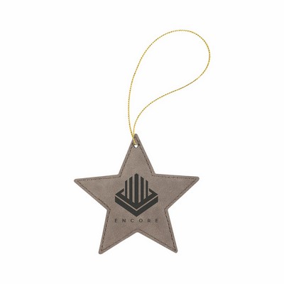 Gray Leatherette Star Ornament