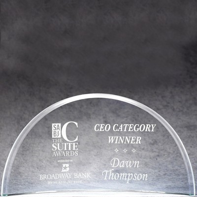Clear Crystal Half Moon Crescent Award
