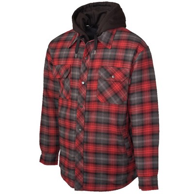 Tough Duck Fooler Front Quilt Lined Flannel Hooded Shirt