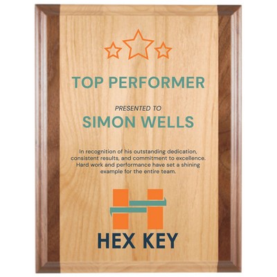 10" x 13" Genuine Red Alder & Genuine Walnut Plaque