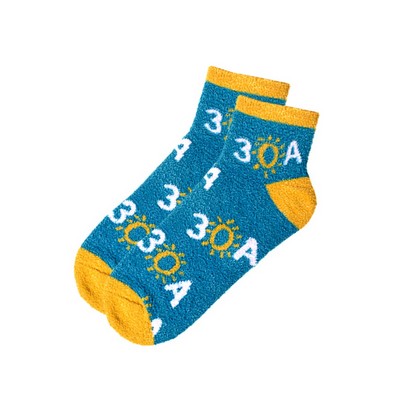 Custom Plush Fuzzy Quarter Crew Socks