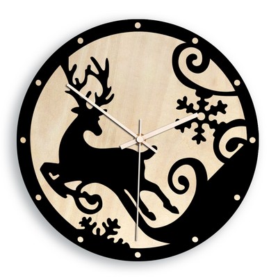 Reindeer Shape Silent Household Decorative Wall Clock