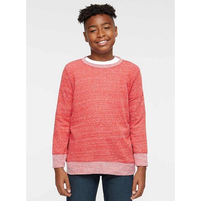 Live & Tell Youth Crew Neck Pullover Harborside Mélange French Terry Sweatshirt with Elbow Patches
