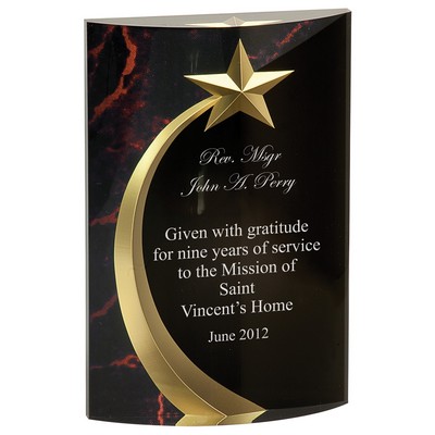 6" Red Marble Rounded Shooting Star Acrylic