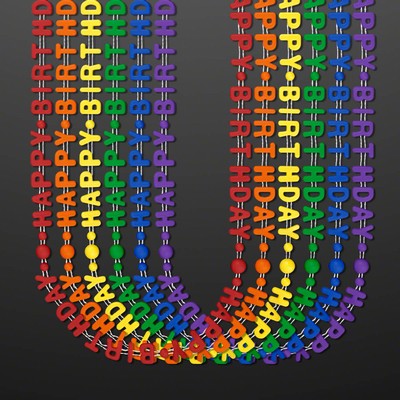 Happy Birthday Party Beads Necklaces (NON-Light Up) - BLANK