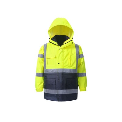 High Visibility Parka and Body Warmer, Class 3, Lime, 300 Denier