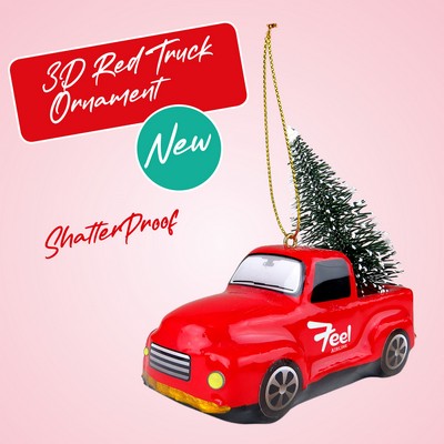 3D Red Truck Ornament