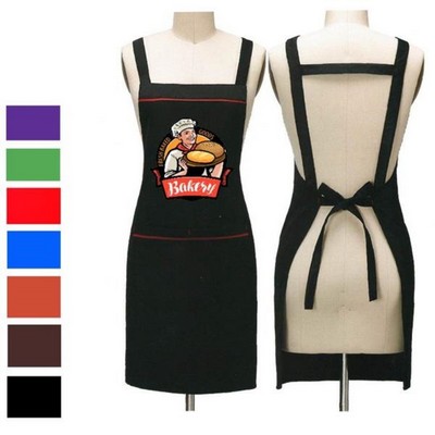 12 oz Woven knitted Kitchen Apron w/ Coloful Trim & 2 pocket