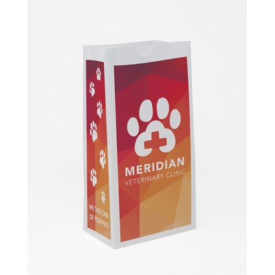 SOS 4# Full Color White Paper Bag (5"x 9.75"x 3.125")