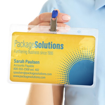 Xtra Large Clear PVC Badge Holder 7.5"W x 5"H