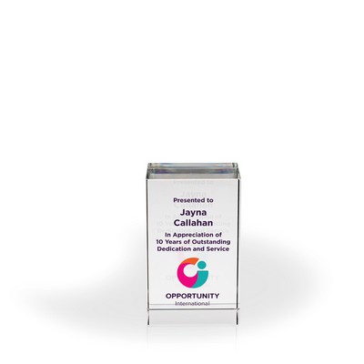 Alexis Clear Crystal Column, Small - UV Printed