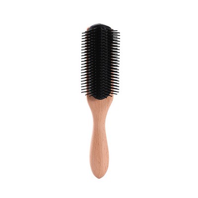 Natural Wooden Comb With Nylon Brushes