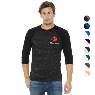 BELLA+CANVAS Unisex 3/4-Sleeve Baseball Tee w/ Screen Print