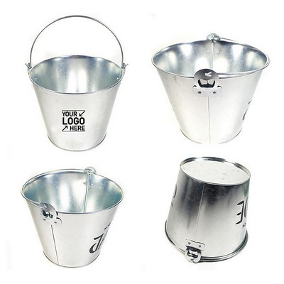 5 Litter Round Galvanized Ice Bucket with Handle