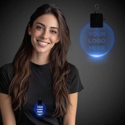 2 1/2" Laser Engraved Blue Light-Up Medallion