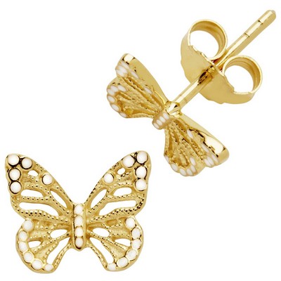 Jilco Inc. 14K Yellow Gold Vermeil Butterfly Stud Earrings