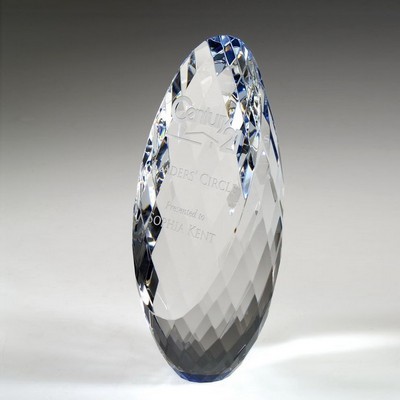 5 1/4" Crystal Award - Gem-Cut Ellipse