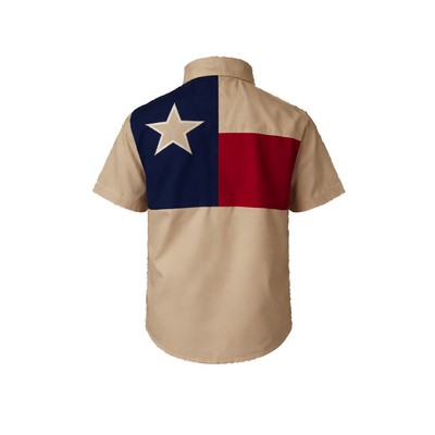 Kids Texas Flag Pescador Polyester Short Sleeve Fishing Shirt
