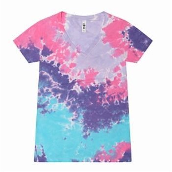 Colortone Women's V-Neck Tie-Dyed T-Shirt