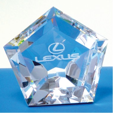 Star Fire Glass Pentagon Star Paperweight